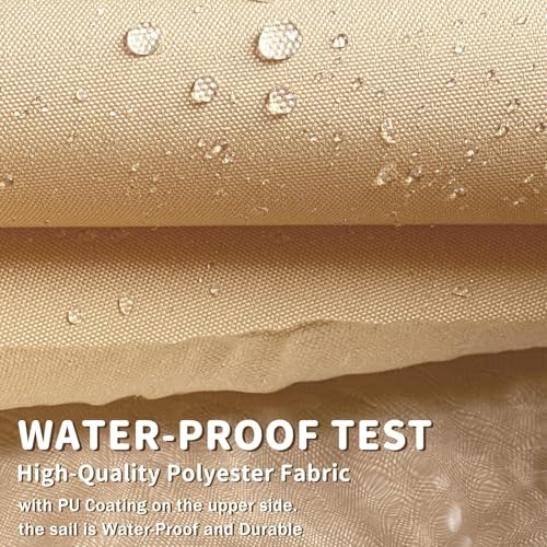 Toile d'ombrage polyester multi taille beige haute protection extérieure - 6