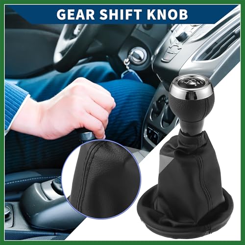 Motoforti 6 Speed Gear Shift Knob with Dust Cover for Mini Cooper R56 2006-2012 / Front Stick Shifter Lever Knob/Durable Plastic / 1 Pcs Black Long-lasting