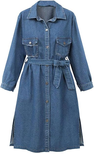 Chaqueta Vaquera para Mujer Chaqueta Chaqueta Festiva Larga Vaquera Ropa  Vaquera Vestido Vaquero con Cinturón Abrigos De Transición Acogedores  Únicos (Color : Blau, Size : 44): Amazon.es: Ropa