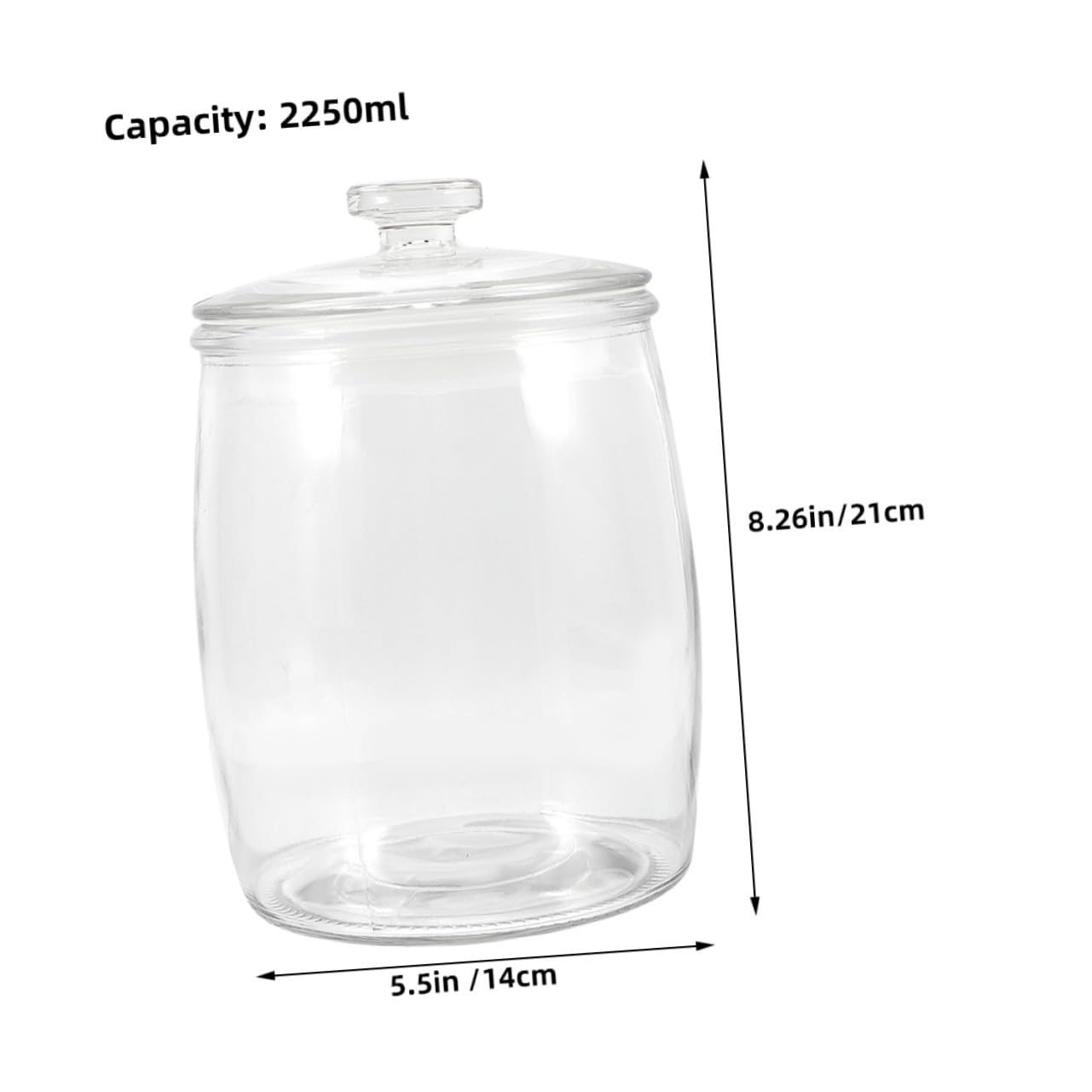 Toyvian Barattolo in Vetro per Sottaceti Coperchio, 2250ml | Conservazione Verdure e Alimenti, Buona Tenuta, Resistente All’usura, Facile da Riporre