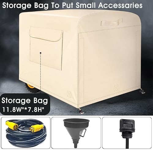 WNATN generator cover,32L”*24”W*24”H generator covers while running,600D generac generator cover,portable generator cover,inverter generator cover for outside(Beige)