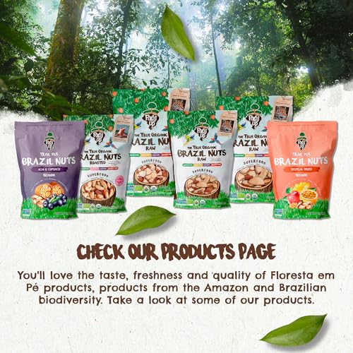 Image of FOREST UP Snack Acai Trail Mix 7 oz - The True Organic Brazil Nuts Roasted + Acai Fruit Nibs + Cupuacu Fruit Nibs - Nutrient-Rich and Practical Combo - Fresh, Vegan and Gluten Free