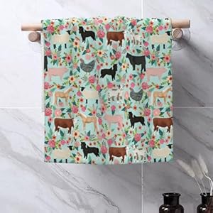 Kitchen Towels Set of 2 Farmhouse Animals Country Style Bathroom Hand Towel Small Bath Towels Kitchen Dish Guest Towel for Hotel,Spa,Gym,Home Decor 14.5"X28" Kitchen Towels Set of 2 Farmhouse Animals Country Style Bathroom Hand Towel Small Bath Towels Kitchen Dish Guest Towel for HotelSpaGymHome Decor 145X28