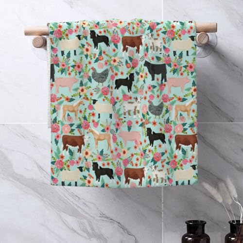 Kitchen-Towels-Set-of-2-Farmhouse-Animals-Country-Style-Bathroom-Hand-Towel-Small-Bath-Towels-Kitchen-Dish-Guest-Towel-for-HotelSpaGymHome-Decor-145X28 Kitchen Towels Set of 2 Farmhouse Animals Country Style Bathroom Hand Towel Small Bath Towels Kitchen Dish Guest Towel for HotelSpaGymHome Decor 145X28