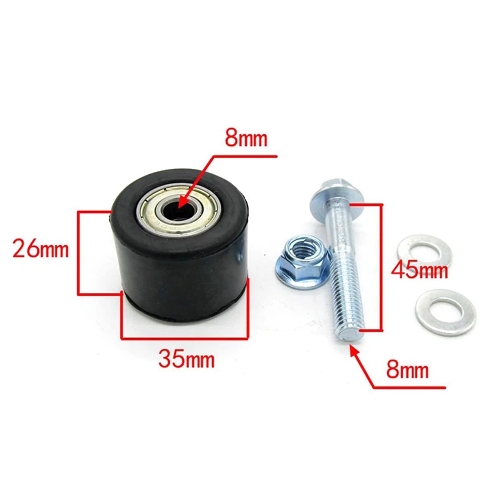 Tensor de Cadena de distribuci Guía de Rodillo Tensor de Cadena de Motocicleta, Deslizador de polea de 8 mm con Junta de Perno, Compatible con YFZ 350 Tensor de Cadena(2pcs)