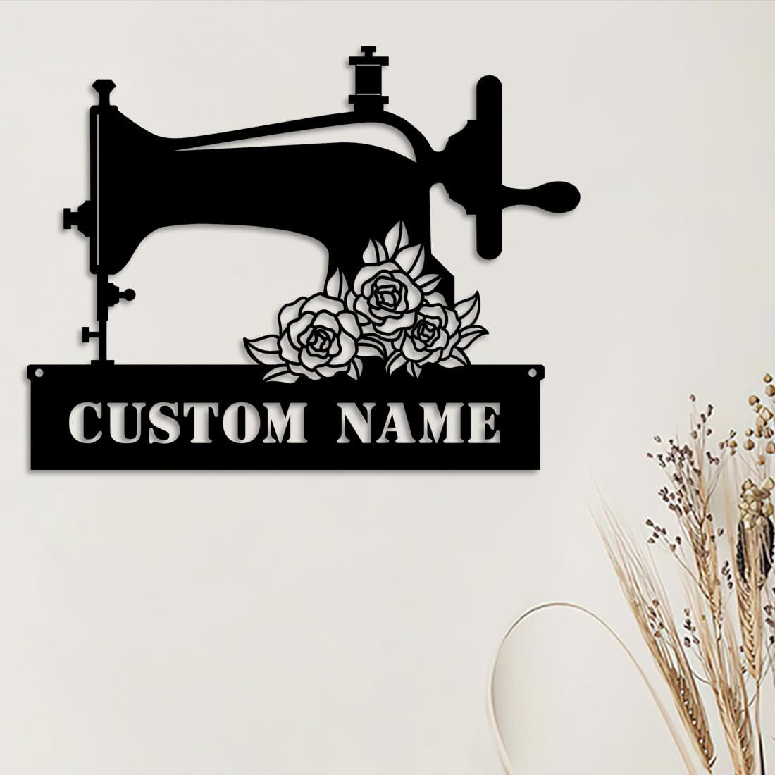 Custom Sewing Room Sign with LED Light Personalized Sewing Machine Metal Wall Art Personalized Sewing Name Sign Sewing Room Wall Decor Quilting Mother Day's Sign Gift for Mom Mother Grandma