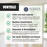 Maritimer Türstopper Knoten – elegantes Dekoobjekt aus Jute – hellgrau