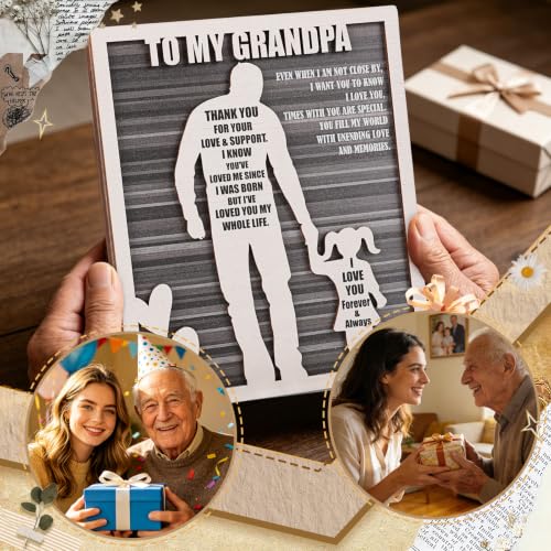 Rustic Grandpa and Granddaughter Sign - Gifts for Grandpa from Granddaughter Ideal for Father's Day, Birthdays, Grandparents Day, Christmas - Image 3