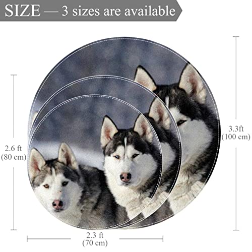 Alfombras Huskies en Invierno suelo suave antideslizante para niños pequeños y mascotas 80cm 4