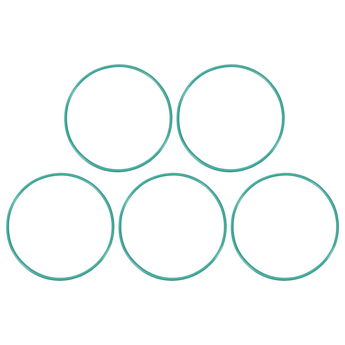 uxcell Fluorine Rubber O-Rings, 72mm OD 68.2mm ID 1.9mm Width FKM Seal Gasket for Machinery Plumbing, Green, Pack of 5