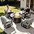 Gotland 5 Piece Patio Set, Aluminum Outdoor Swivel Chairs Set with 48’’ Round Fire Pit 5.1’’ High-Resilience Seat Cushions 29.5" Deep Seating, Metal Patio Furniture Set Patio Conversation Sets, Grey