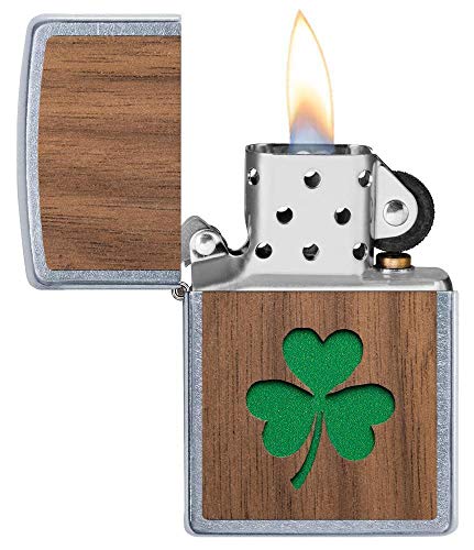 Zippo Woodchuck USA Clover encendedor de bolsillo premium acabado cromo duradero 4