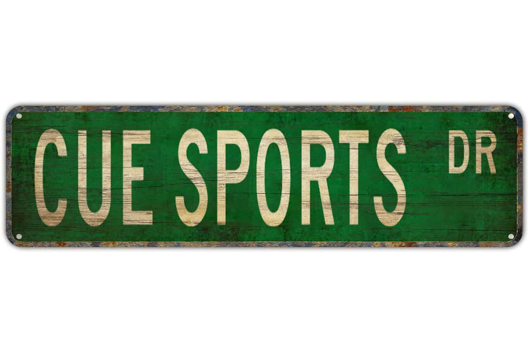 PuseTaer Vintage Decor Wall Signs Cue Sports Cue Sports Sign Cue Sports Fan Cue Sports Gift 16x4 Metal Tin Sign Outdoor Living Rustic Decor Bar Man Cave Wall Decoration