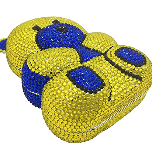 Image of Boutique De FGG Bear Evening Bags and clutches for Women Formal Crystal Clutch Purse Party Animal Rhinestone Handbags,Mini