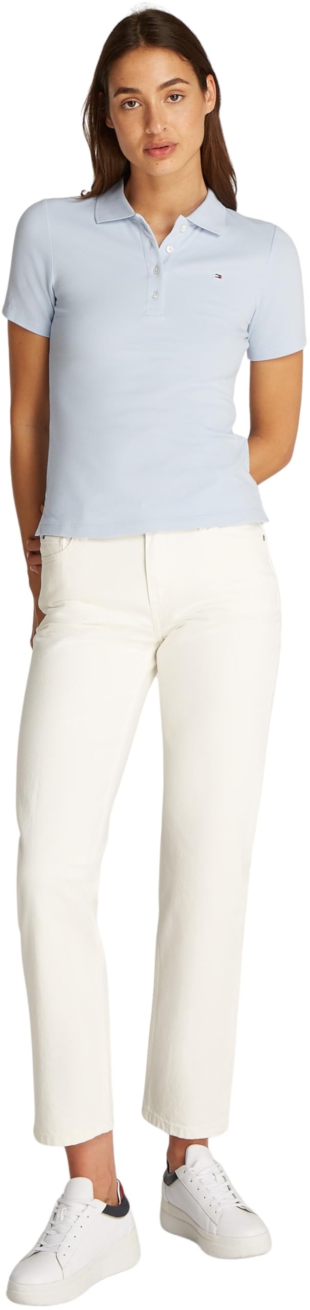 Tommy Hilfiger Damen Poloshirt Kurzarm Pique Slim Fit – Bild 3