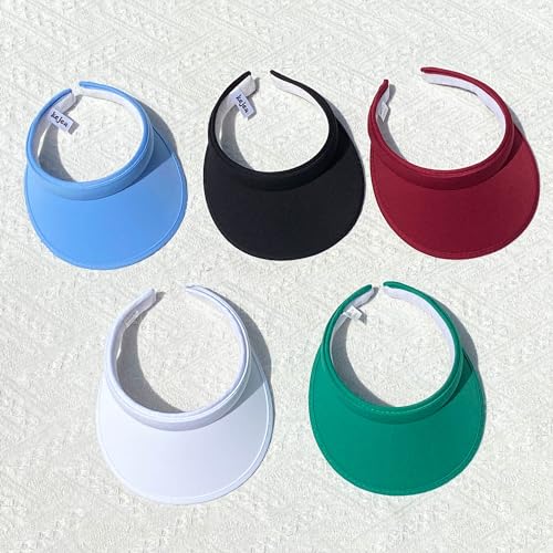 Image of 2 Pack Sun Visor Hats Women Men Clip On Wide Brim Visors Hat Outdoor Sports Golf Beach Travel Tennis Caps