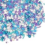 Manvscakes Sprinkles- Edible Cake and Cupcake Sprinkles with Assorted Shapes and Sizes for Parties, Metallic Sprinkle Mix for Cookies, Ice Cream, Cake and Cupcake Decorating, 4 oz (Snowflakes)