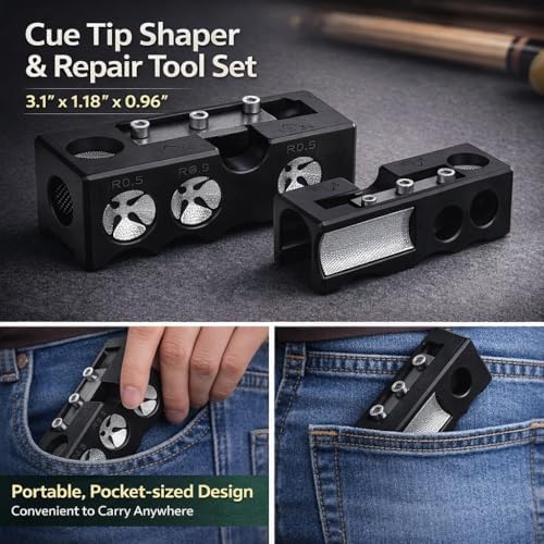 VenxyKod Billiard Cue Tip Repair & Shaping Kit, 19pcs ABS — view 6