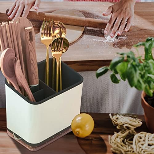 N#A Utensil Holder Cutlery Drainer Sink Caddy, Polypropylene, Black, one Size