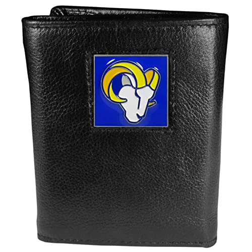 Nfl Siskiyou Sports Mens Los Angeles Rams Deluxe Leather Tri-Fold Wallet One Size Black #TOP11