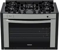 Fogao A Gas De Embutir Gaudi Prisma Vitreo Bl 5q Inox Gas Glp