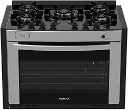 Fogao A Gas De Embutir Gaudi Prisma Vitreo Bl 5q Inox Gas Glp