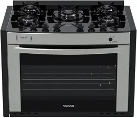 Fogao A Gas De Embutir Gaudi Prisma Vitreo Bl 5q Inox Gas Glp
