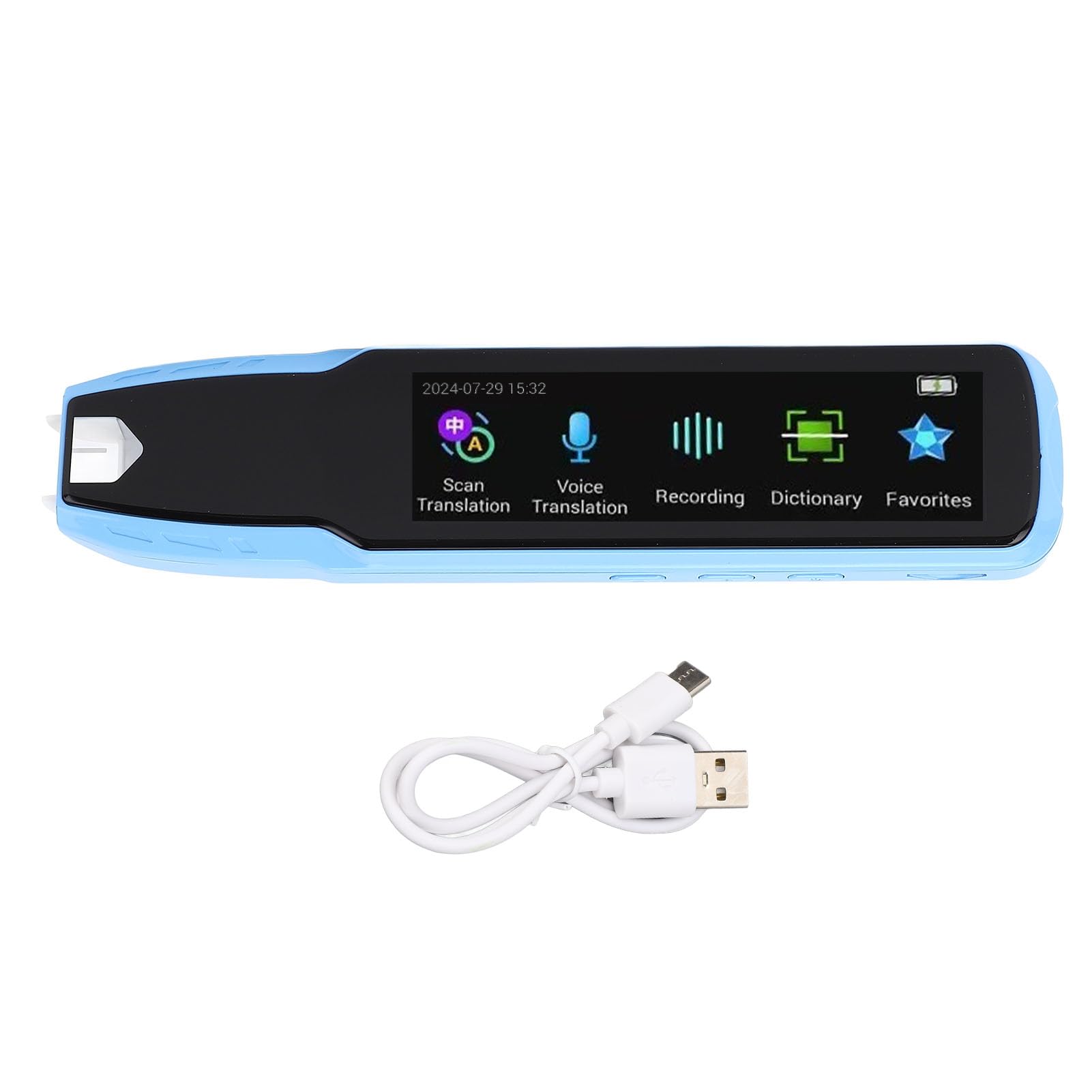 Jeffergarden Penna di Traduzione Penna Portatile per Traduttore Linguistico con Scansione di Online Offline Traduzione 1050mAh Funzione di Registrazione per Studenti Viaggiatori Che Leggono Libri di