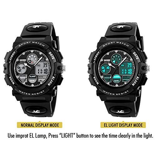 Image of Dayllon Boys Watch,Kids Watch for 5-15 Year Old Boys,Digital Sport Outdoor Multi Function Waterproof with LED Alarm Calendar Analog Watch for Kids Gifts