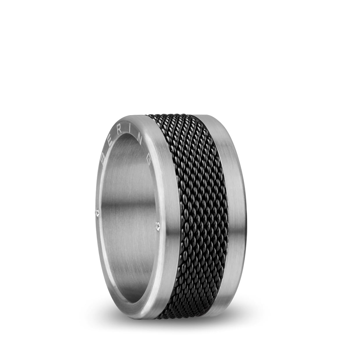 BERING Austauschbar Ring Set für Herren in Silber, Schwarz & Blau mit einzigartigem Twist- & Change System, Symphony-Set-B