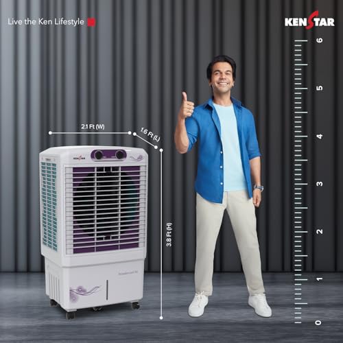 Image of Kenstar Wondercool HC 90 Desert Air Cooler 90L Honeycomb Pads Powerful Air Throw High Speed Motor Inverter Compatible 5 Star BEE Rating with 5 Year Warranty
