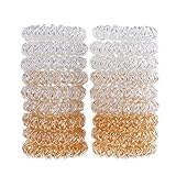 Miuance 18 Pack Spiral Hair Ties No Crease Elastic Ponytail Holders Phone Cord Traceless Hair Ring for Women Thick Hair