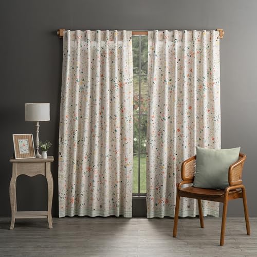 Image of Maison d' Hermine Curtains for Living Room 100% Cotton 50 inchx96 inch (Pack of 1) | 96 inches long Light Filtering Curtains for Windows Bedroom with Rod and Loop Pockets - Colmar