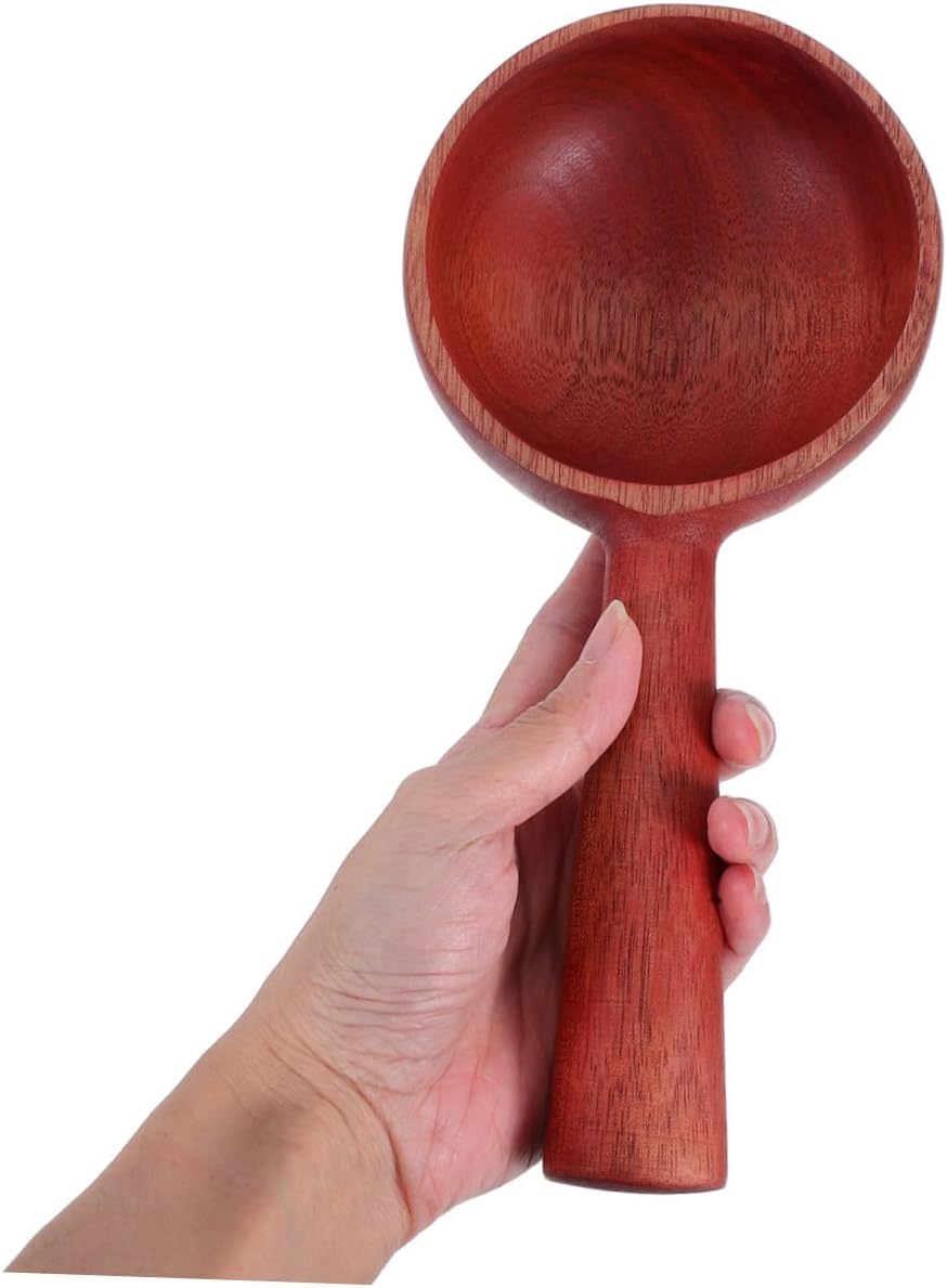 Short Handle Wooden Spoon for Chicken Wings Soup Rice Kitchen Serving Sturdy Material