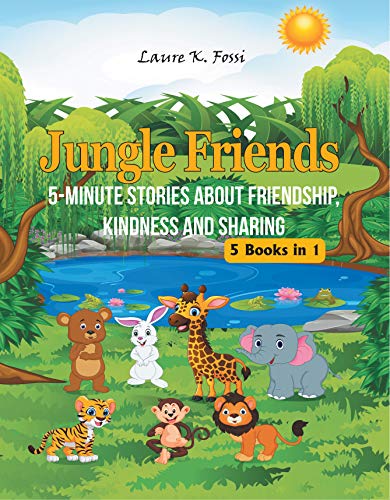 NOVARENA Jungle Friends: 5-Minute Stories About Friendship, Kindness and Sharing. Hardcover Children Illustrated Book (Jungle Book)