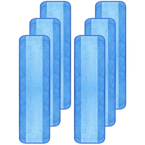 Mikrofaser-Reinigungspads, kompatibel mit Bona-Mopp, 45,7 cm, austauschbare Wischmopp-Pads, waschbare und wiederverwendbare Wischmopp-Nachfüllpads für Holz und harte Oberflächen, 6 Stück