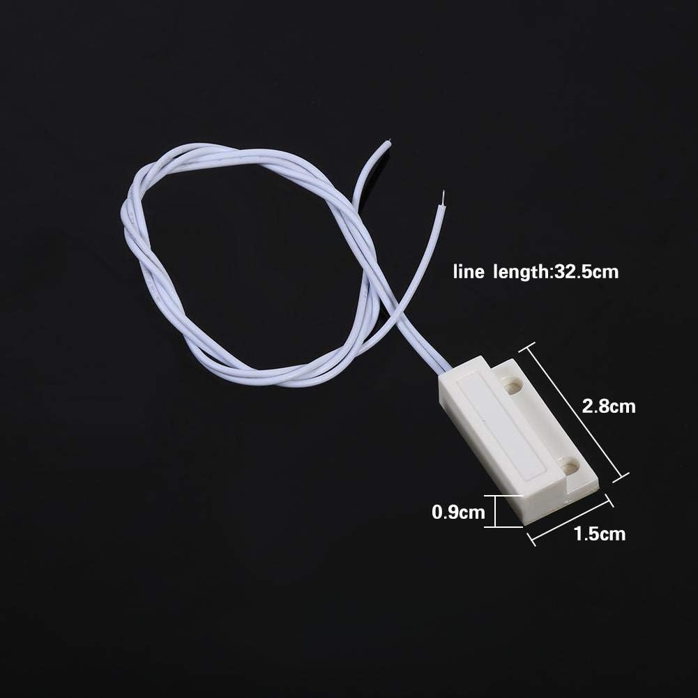 Pssopp Door & Window Sensors, 5pcs MC-38 Recessed Wired Door Window Sensor Magnetic Switch Home Alarm System