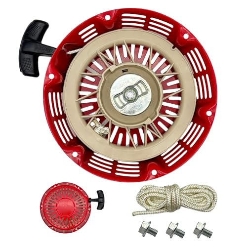 YGQ Lanceur GX340 GX390 Pull Start Rewind Dispositif de démarrage avec câble de traction Inversion Démarreur pour Honda GX610 GX620 389cc 420cc 439cc 459cc Rouge...