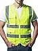 Produktbild Camilife Unisex Mehrfunktional Hohe Sichtbarkeit Netz Warnwesten Multi-Tasche Reflektierende Westen Atmungsaktiv - Fluoreszenz Grün Größe M