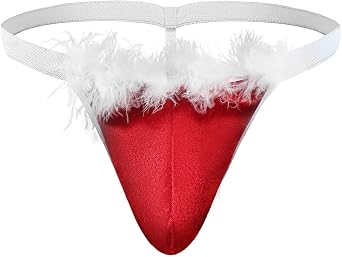Christmas Underwear Men Novelty Funny with Bulge Pouch Sexy Thong Panties Briefs G-String