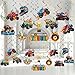 Capoda 54 Pieces Monster Truck Hanging Foil Swirls Truck Birthday Party Decoration Set Truck Theme Paper Hanging Cutouts for Boys Car Transportation Party Supplies Baby Shower Home Wall Ceiling Decor