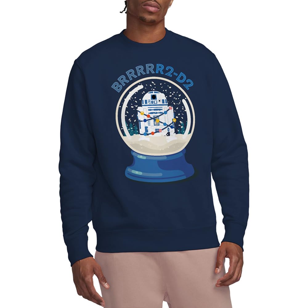 Star Wars Retro R2D2 Snow Globe Unisex Sweatshirt, Navy, Small