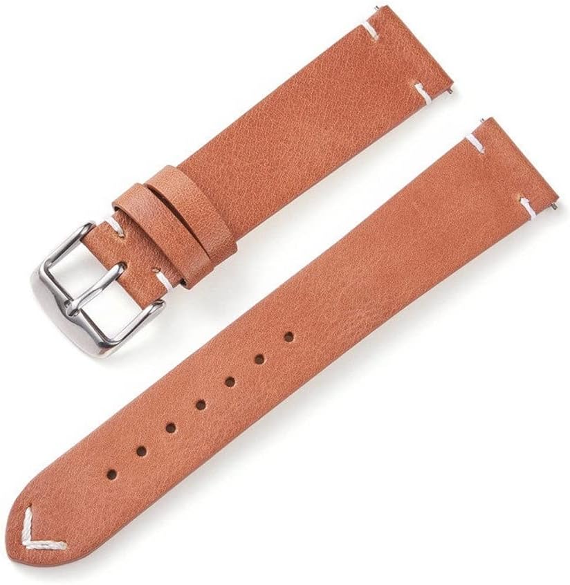 Leather Straps Wrist Straps Smart Watch Straps Watch Accessories Grey Stainless Steel Buckle(D,22mm)