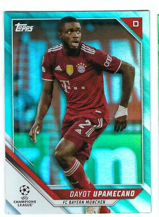 DAYOT UPAMECANO 2021-22 Topps UEFA Champions League #172 AQUA FOIL PARALLEL Soccer Card #276 of only 299 Made! France FC Bayern Munich