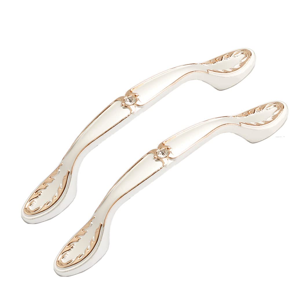 Poignées de penderie rétro blanches 96mm pour portes et tiroirs de cuisine (Lot de 2)