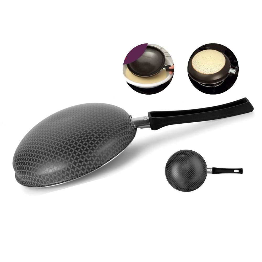 Crepeira Panquequeira Invertida, Aluminio Antiaderente, Linha Gourmet, Multiflon, Preto,