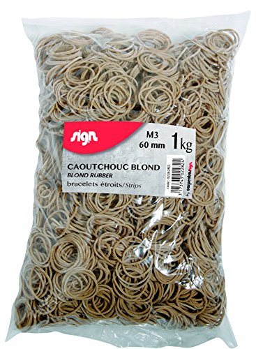 Bracelet élastique blond de 60 mm au bureau et à la maison sachet 1 kg SIGN