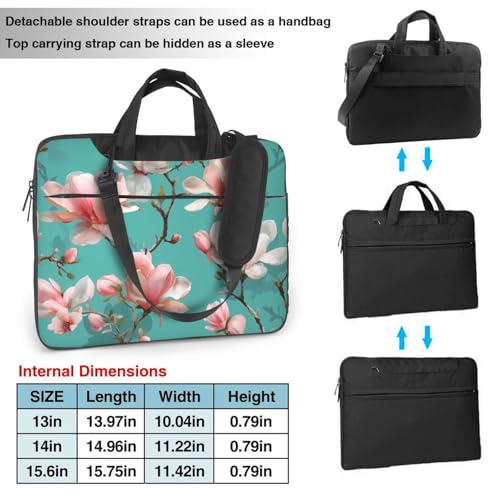 Maletín para portátil con patrón Magnolia rosa 15.6 pulg impermeable miniatura 3