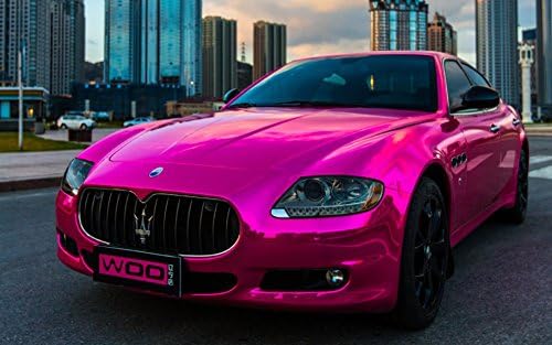 VViViD Gloss Chrome Pink Vinyl Wrap Adhesive Film Sheet Roll Air Release DIY Sheet (6ft x 5ft (Hood, Roof or Trunk Wrap Kit))