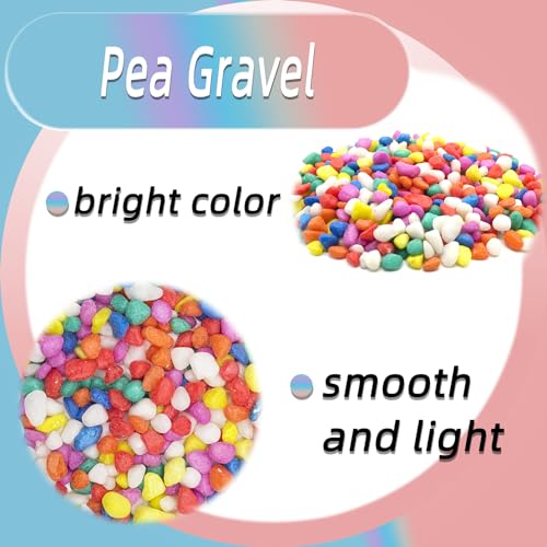 Image of Mixed Color Pebbles for Crafts, 0.9 Pound Natural Polished Aquarium Gravel, Decorative Pebbles for Indoor Plants, Turtle Tank, Vase, Succulents Cactus, Garden Landscaping